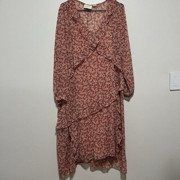 Maeve Anthropologie Sirena Ruffled Tunic Puff Sleeve Ruffle Dress Size Medium - Picture 4 of 10